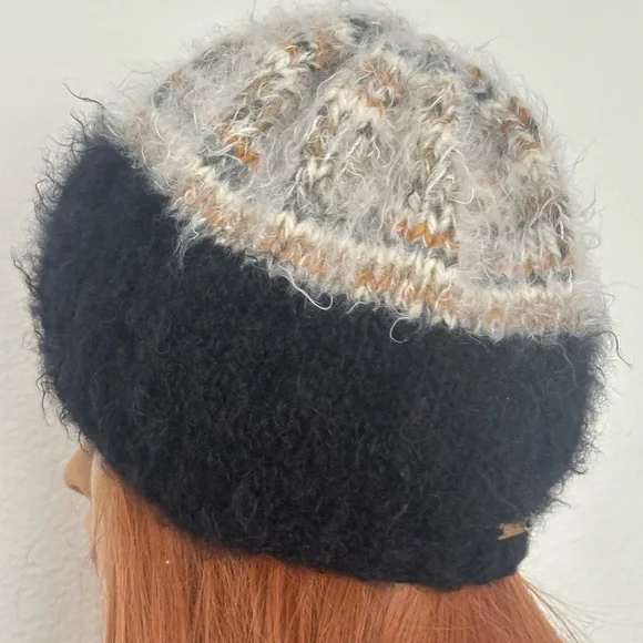 Hand Knits 2 Love Winter Hat Beanie Mohair Look Flower Pearls Designer Fashion - Picture 6 of 11